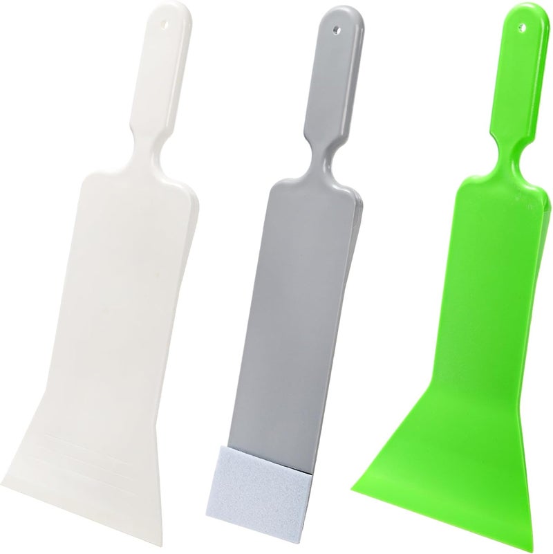 ZAVOOS 3 Pieces Window Tint Tools, Long Handle Auto Bulldozer Squeegee Scrubber Paddle Squeegee Kit, Flat Glass Scraper Cleaning Tool for Car Front Windows Rear Glass - Image 1